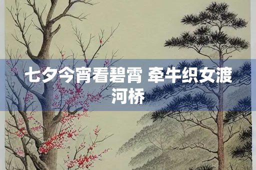 七夕今宵看碧霄 牵牛织女渡河桥