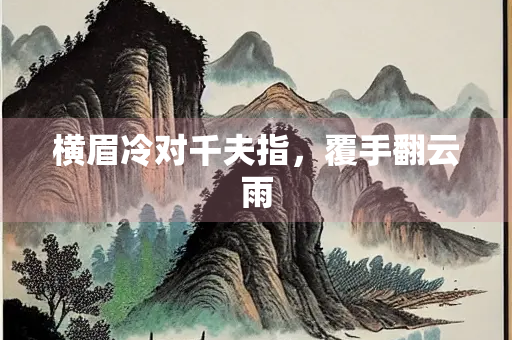 横眉冷对千夫指，覆手翻云雨
