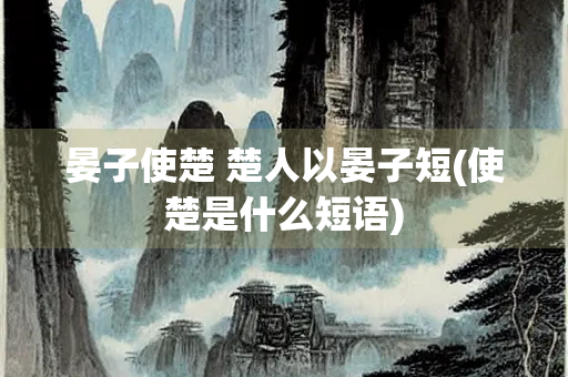 晏子使楚 楚人以晏子短(使楚是什么短语)