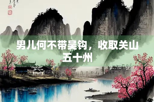 男儿何不带吴钩，收取关山五十州