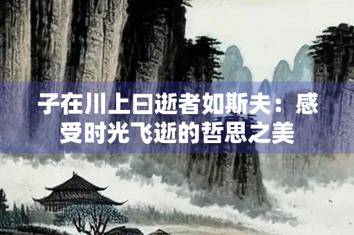 子在川上曰逝者如斯夫：感受时光飞逝的哲思之美