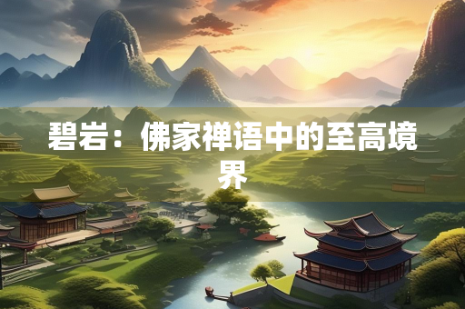 碧岩：佛家禅语中的至高境界