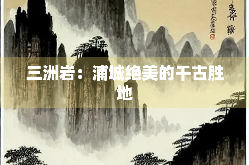 三洲岩：浦城绝美的千古胜地