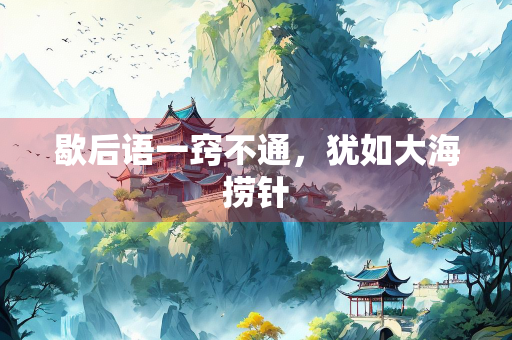 歇后语一窍不通，犹如大海捞针