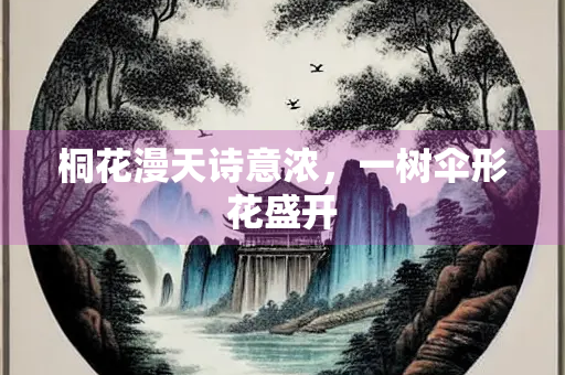 桐花漫天诗意浓，一树伞形花盛开