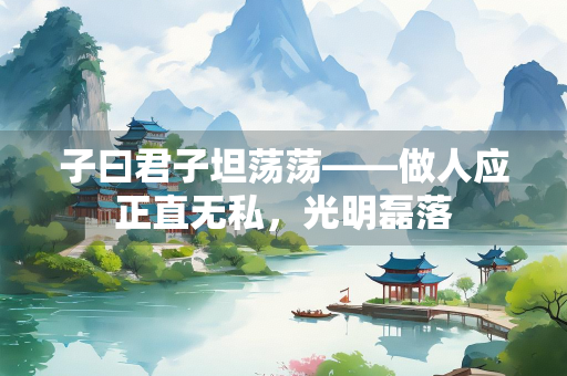 子曰君子坦荡荡——做人应正直无私，光明磊落