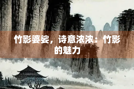 竹影婆娑，诗意浓浓：竹影的魅力