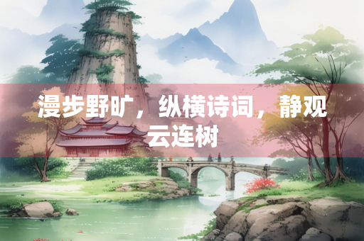 漫步野旷，纵横诗词，静观云连树