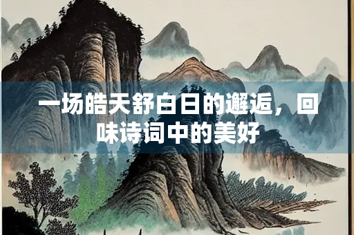 一场皓天舒白日的邂逅，回味诗词中的美好