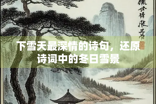 下雪天最深情的诗句，还原诗词中的冬日雪景