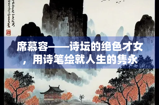 席慕容——诗坛的绝色才女，用诗笔绘就人生的隽永