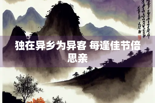 独在异乡为异客 每逢佳节倍思亲