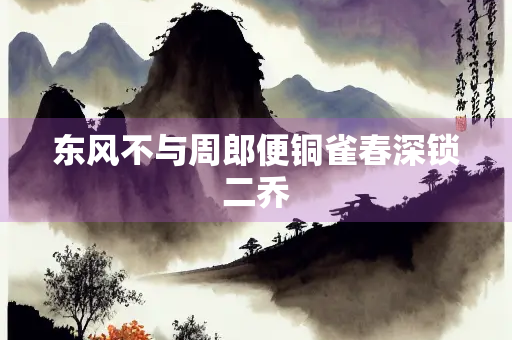 东风不与周郎便铜雀春深锁二乔