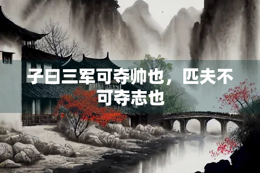 子曰三军可夺帅也，匹夫不可夺志也