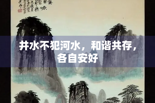 井水不犯河水，和谐共存，各自安好