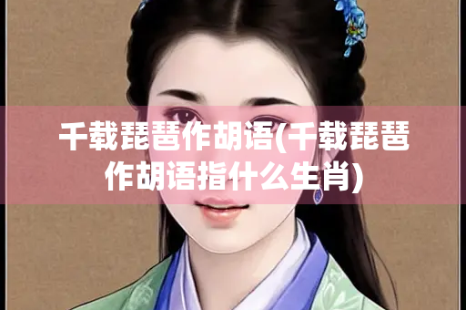 千载琵琶作胡语(千载琵琶作胡语指什么生肖)