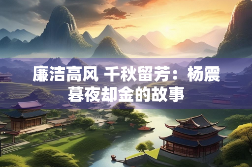 廉洁高风 千秋留芳：杨震暮夜却金的故事