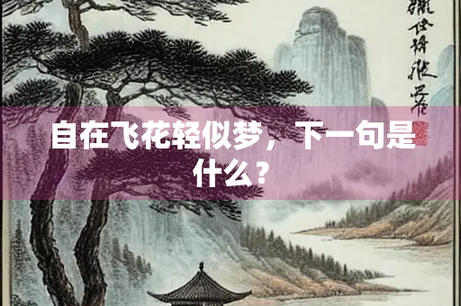自在飞花轻似梦，下一句是什么？