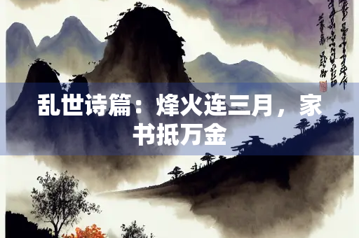 乱世诗篇：烽火连三月，家书抵万金