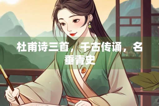 杜甫诗三首，千古传诵，名垂青史