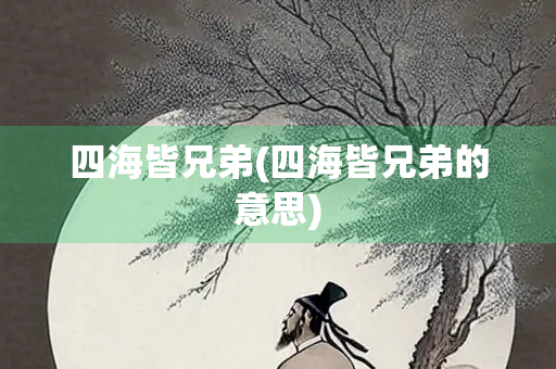 四海皆兄弟(四海皆兄弟的意思)