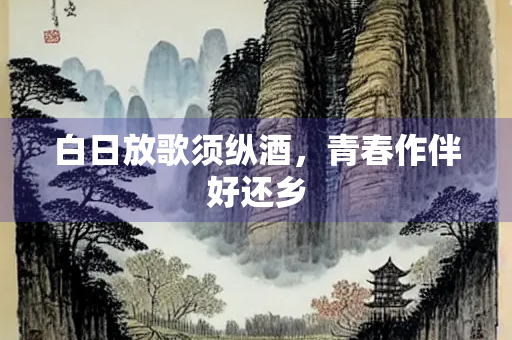 白日放歌须纵酒，青春作伴好还乡