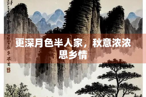 更深月色半人家，秋意浓浓思乡情