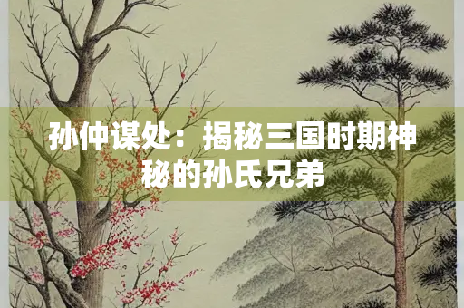 孙仲谋处：揭秘三国时期神秘的孙氏兄弟