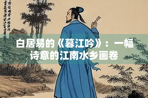 白居易的《暮江吟》：一幅诗意的江南水乡画卷