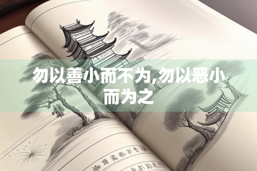 勿以善小而不为,勿以恶小而为之