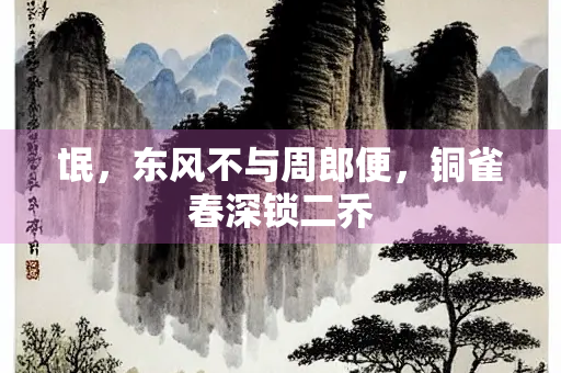 氓，东风不与周郎便，铜雀春深锁二乔