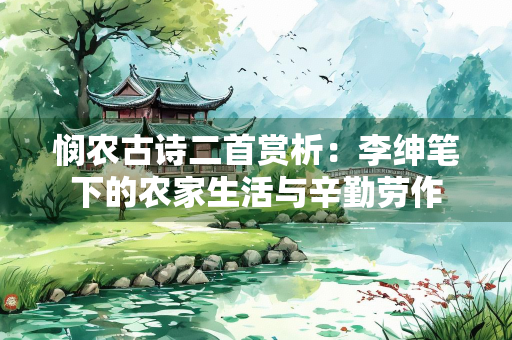 悯农古诗二首赏析：李绅笔下的农家生活与辛勤劳作