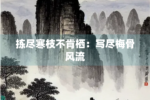 拣尽寒枝不肯栖：写尽梅骨风流