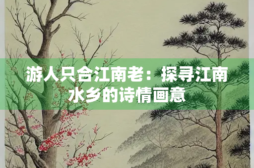 游人只合江南老：探寻江南水乡的诗情画意