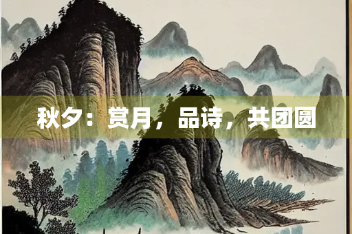 秋夕：赏月，品诗，共团圆