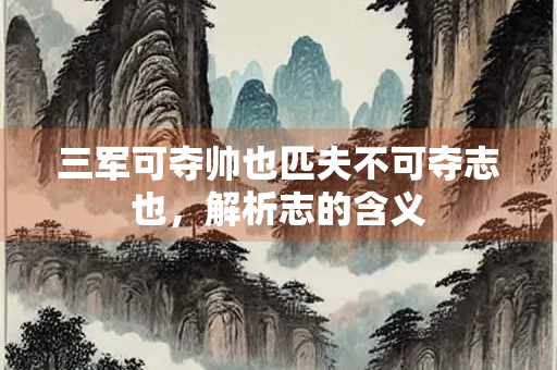 三军可夺帅也匹夫不可夺志也，解析志的含义