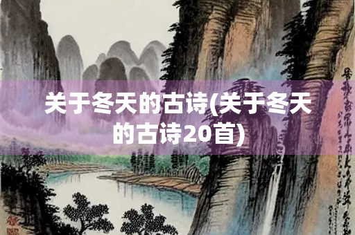 关于冬天的古诗(关于冬天的古诗20首)
