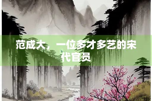 范成大，一位多才多艺的宋代官员