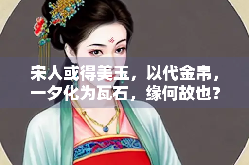 宋人或得美玉，以代金帛，一夕化为瓦石，缘何故也？