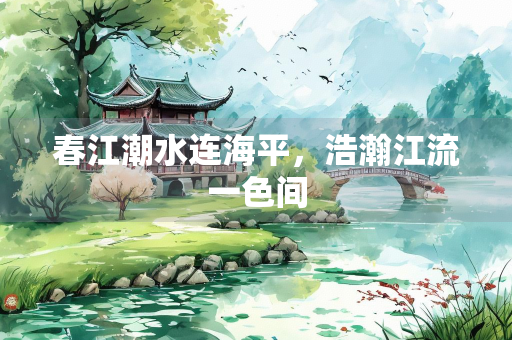 春江潮水连海平，浩瀚江流一色间