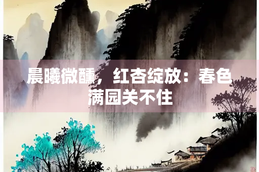 晨曦微醺，红杏绽放：春色满园关不住