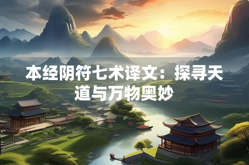本经阴符七术译文：探寻天道与万物奥妙
