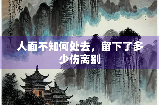 人面不知何处去，留下了多少伤离别