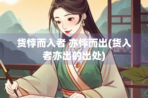 货悖而入者 亦悖而出(货入者亦出的出处)