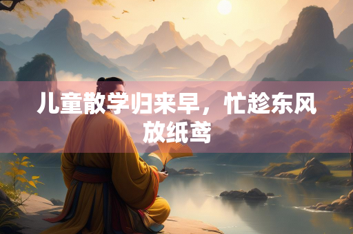 儿童散学归来早，忙趁东风放纸鸢