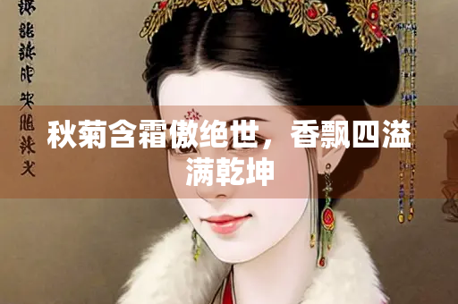 秋菊含霜傲绝世，香飘四溢满乾坤