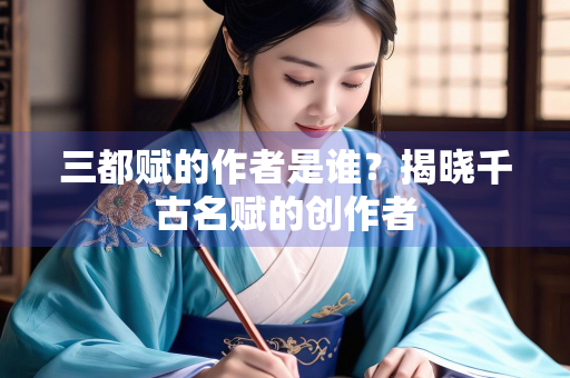 三都赋的作者是谁？揭晓千古名赋的创作者