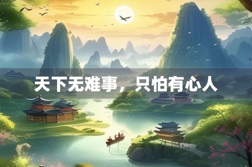 天下无难事，只怕有心人
