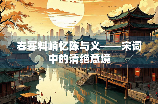 春寒料峭忆陈与义——宋词中的清绝意境