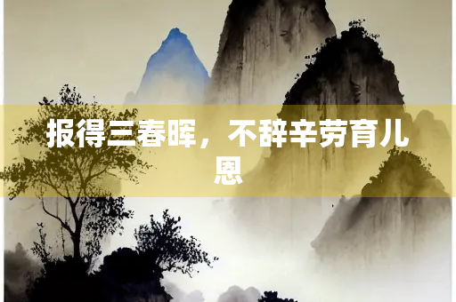 报得三春晖，不辞辛劳育儿恩